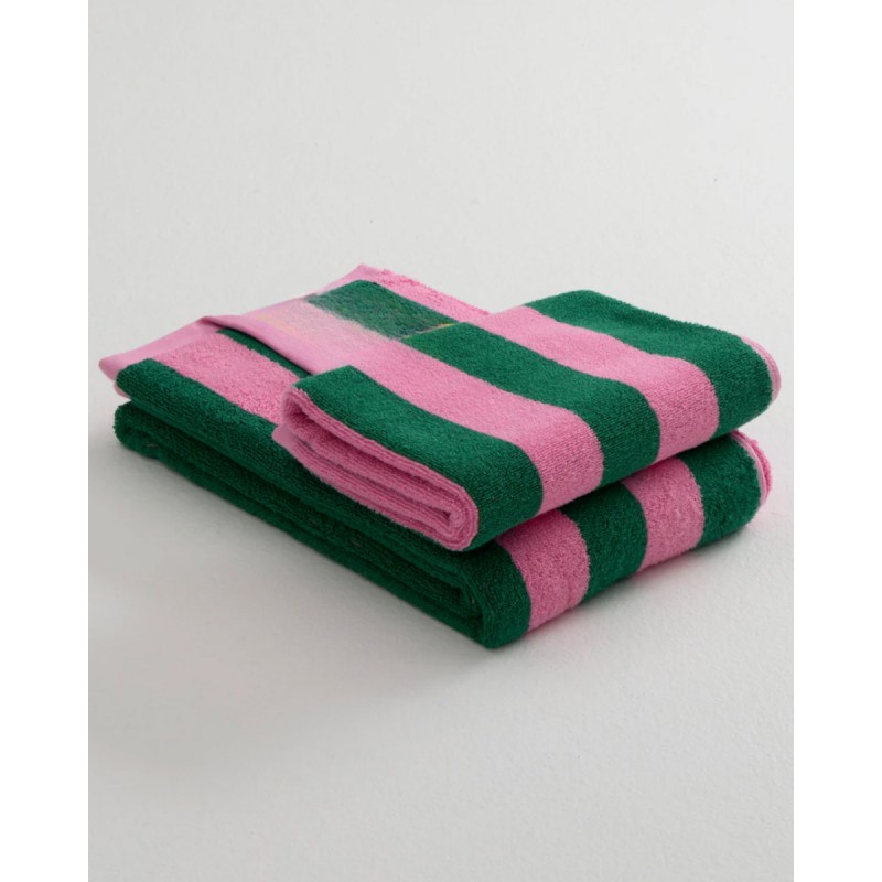 Βαμβακερή Ριγέ Πετσέτα Μπάνιου Akro 90x170cm Θαλάσσης | 90x170cm Φούξια