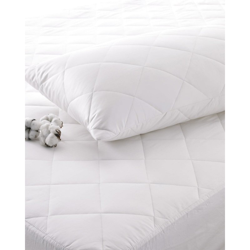 Καπιτονέ επίστρωμα Nefeli Ημίδιπλη (120x200+40cm) Άσπρο