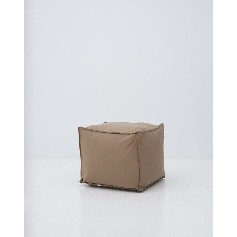 Μονόχρωμο Αδιάβροχο Πουφ Contract 50x50x60cm Λαδί