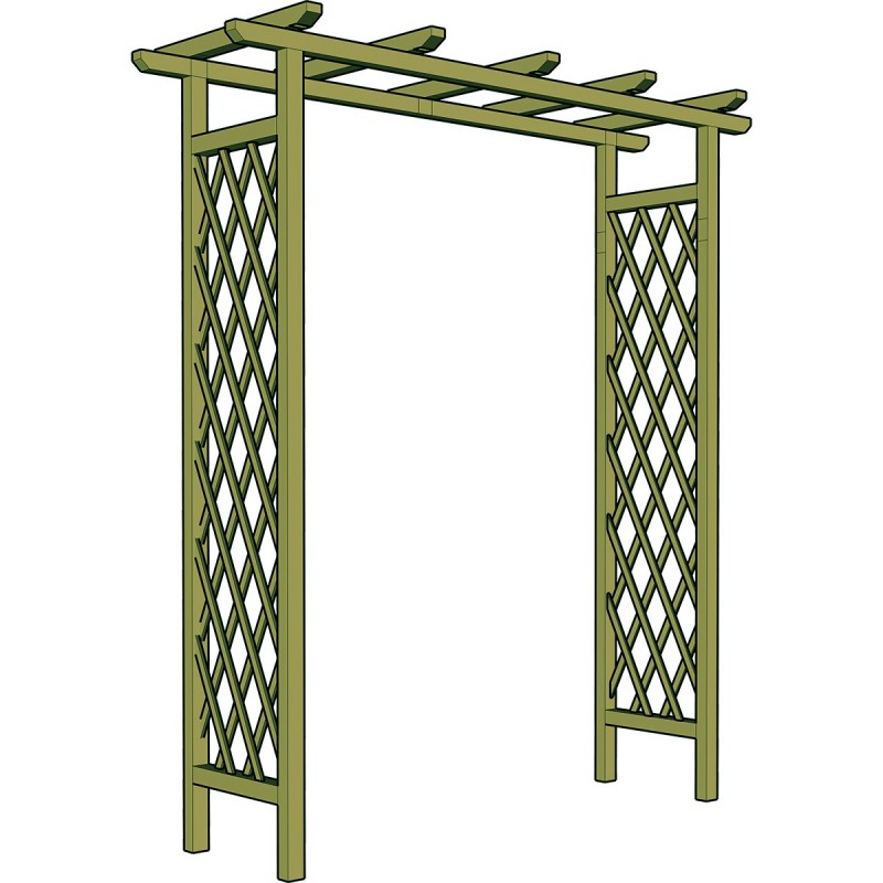 Ξύλινη πέργκολα είσοδος Ειρήνη 240(Y) x 180 x 54εκ.