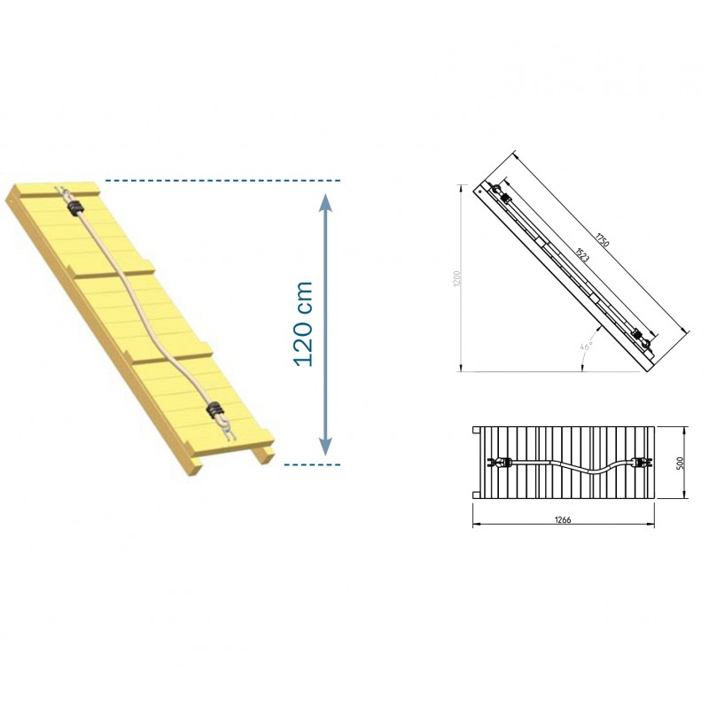 Ξύλινη ράμπα αναρρίχησης Ξύλινη ράμπα αναρρίχησης με σχοινί 150(Υ) x 50εκ.