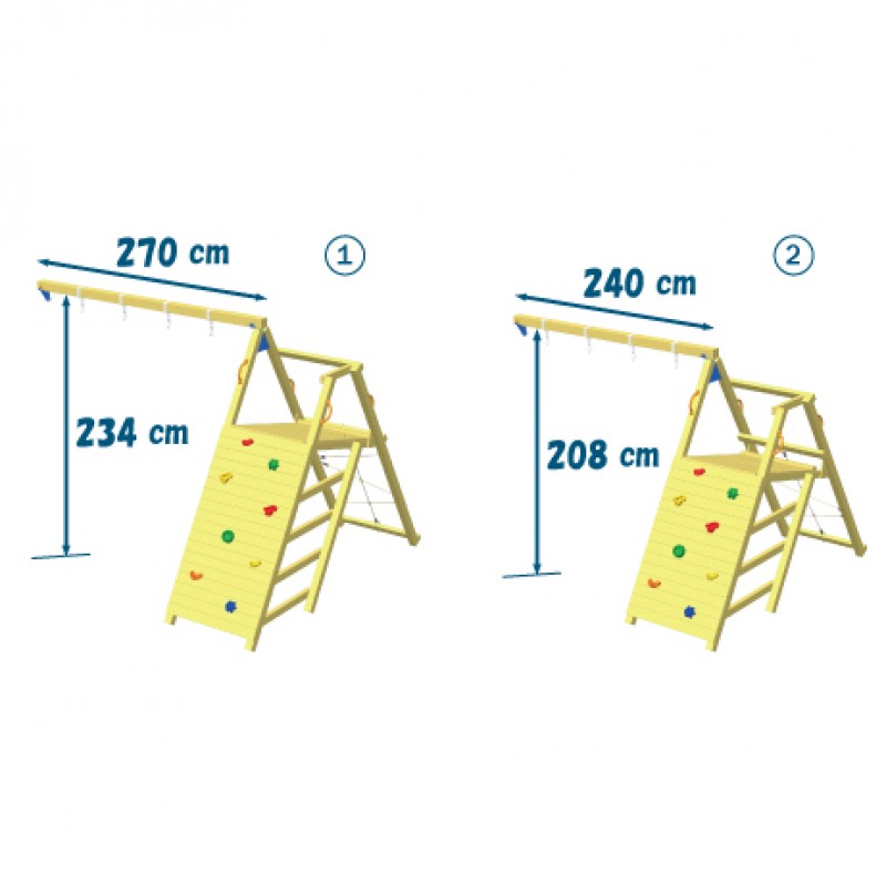 Ξύλινη προέκταση με σχοινιά  Challenger ΚΟΥΝΙΑ ΠΡΟΕΚΤΑΣΗ CHALLENGER - 2,70εκ. set