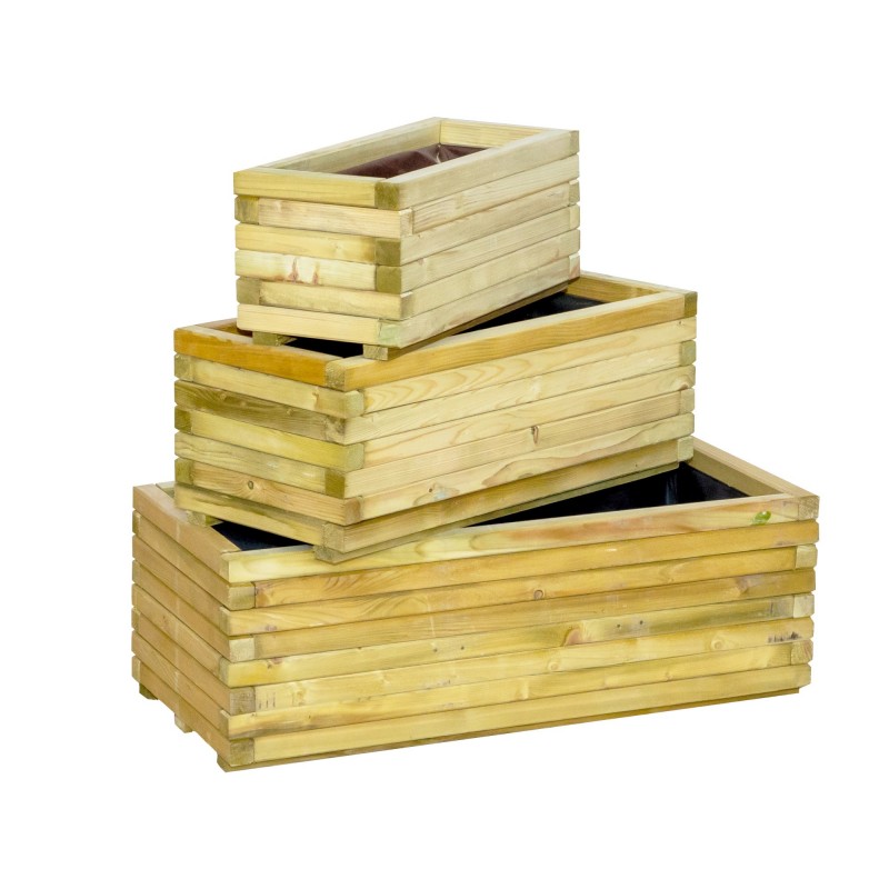 Ξύλινη γλάστρα παραλληλόγραμμη Wooden rectagular planter 37(Y) x 50 x 110εκ.