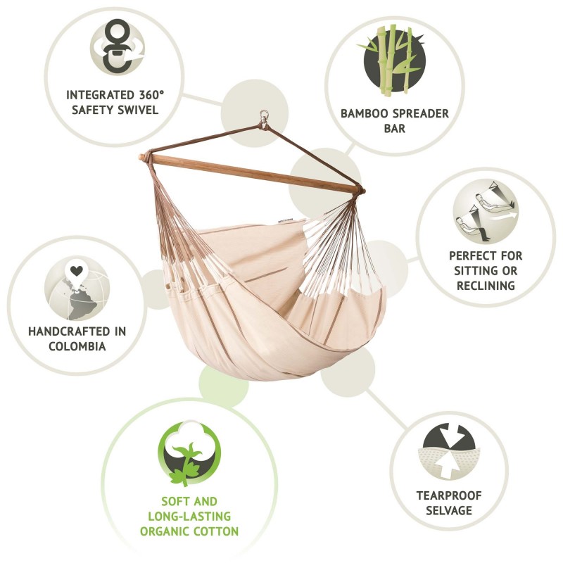 Αιώρα κάθισμα από oργανικό βαμβάκι Habana Nougat | comfort