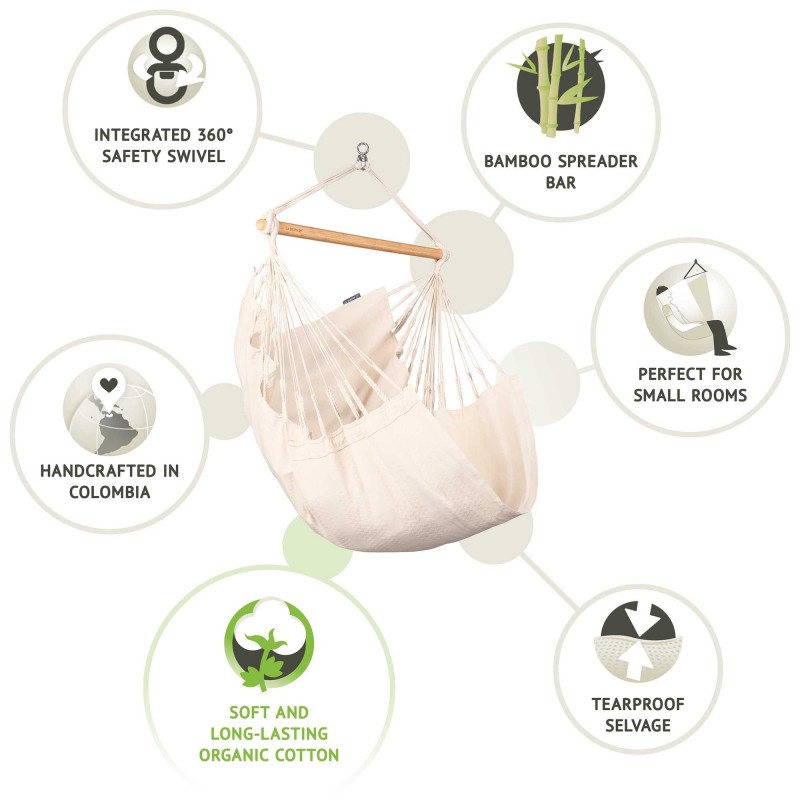 Αιώρα κάθισμα από oργανικό βαμβάκι Habana Latte ΑΙΩΡΑ ΚΑΘΙΣΜΑ ΟΡΓΑΝΙΚΟ ΒΑΜΒΑΚΙ HABANA LATTE | KINGSIZE