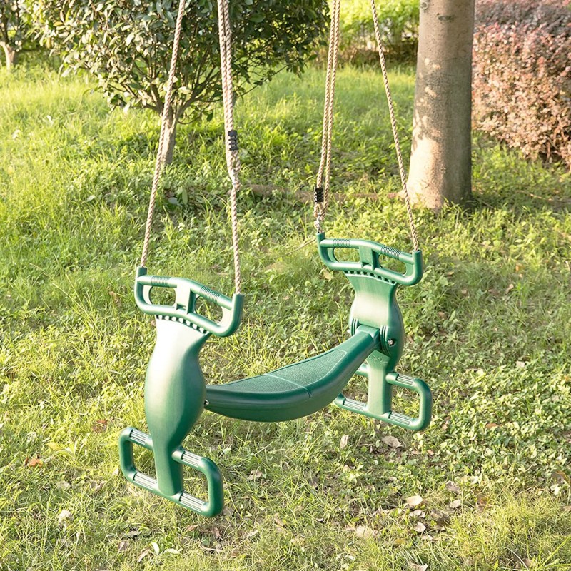 Διπλό Παιδικό Κάθισμα Κούνιας Πράσινο Σκούρο