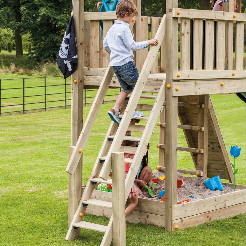Ξύλινη σκάλα με κουπαστή ΣΚΑΛΑ ΜΕ ΚΟΥΠΑΣΤΗ (STEPS) - 120εκ.