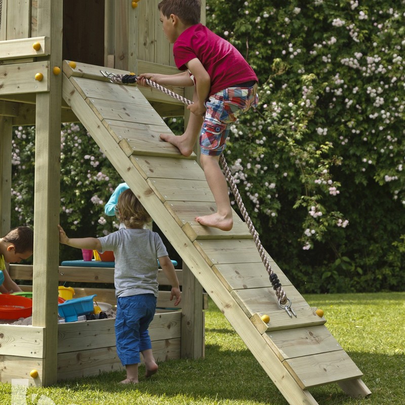 Ξύλινη ράμπα αναρρίχησης Ξύλινη ράμπα αναρρίχησης με σχοινί 150(Υ) x 50εκ.