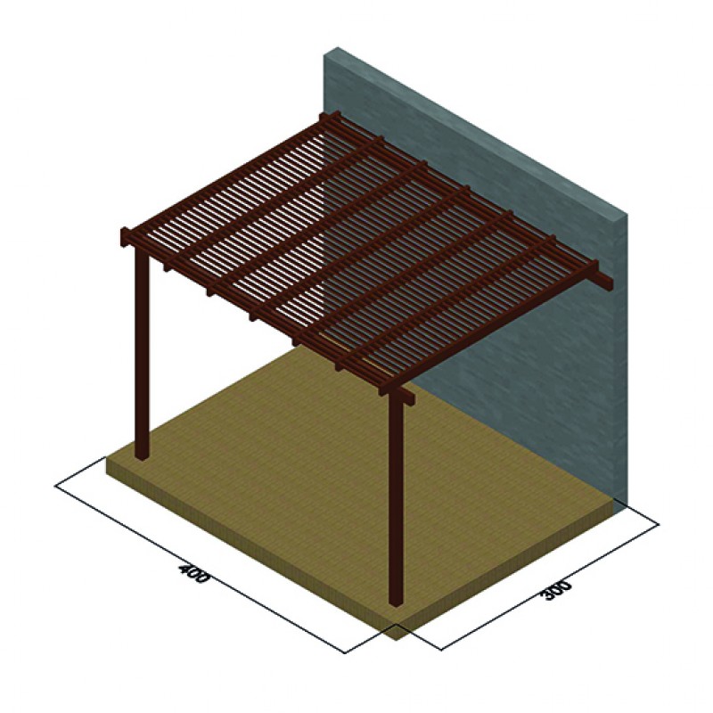 Πέργκολα με περσίδες απο τοίχο 9,5εκ. 300 x 400εκ.