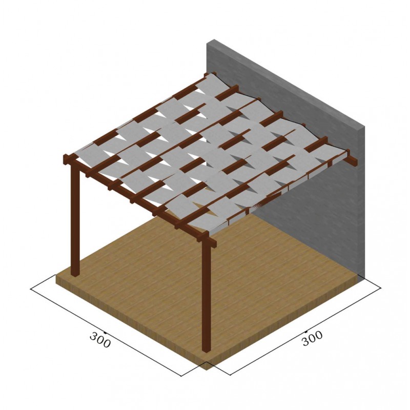Πέργκολα από τοίχο με τεντόπανο 48,3εκ. - 300 x 400εκ.