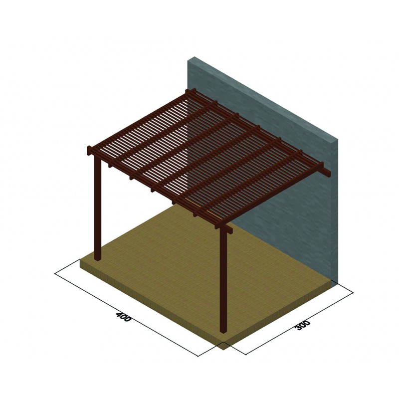 Πέργκολα με περσίδες απο τοίχο 5,8εκ 300 x 500εκ.
