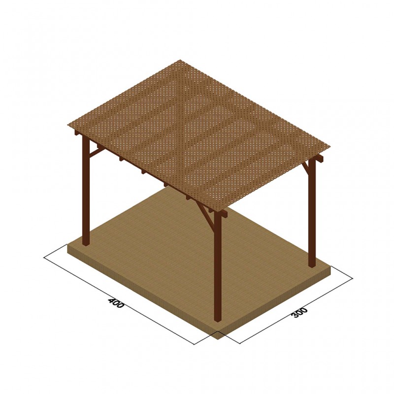 Πέργκολα με καφασωτό Privacy 400 x 600εκ.