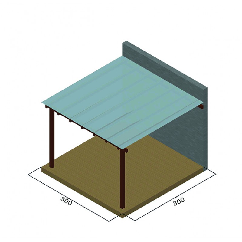 Πέργκολα με πολυκαρμπονικό απο τοίχο 400 x 500εκ.