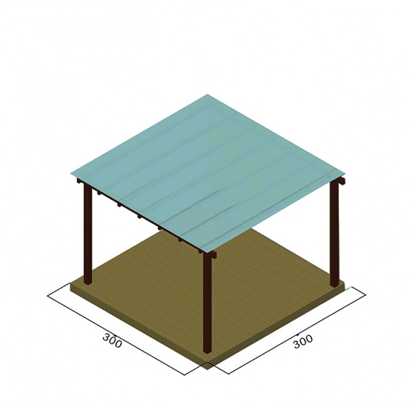 Πέργκολα με Πολυκαρμπονικό Φύλλο 10mm - 300x500εκ.