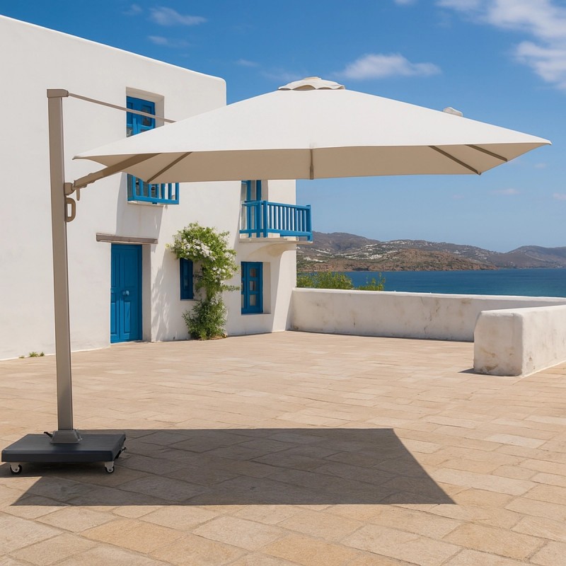 Premium Περιστρεφόμενη Ομπρέλα Κήπου 3x3m Μπεζ