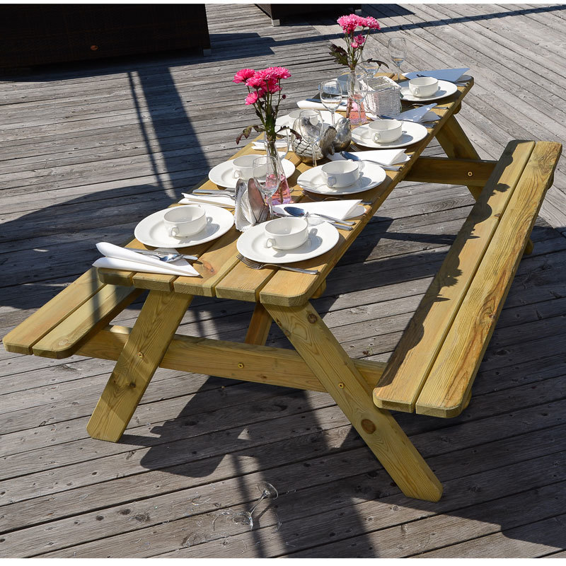 Ξύλινο τραπέζι - πάγκος πικ νικ 180εκ. | Αθηνά Πάγκος Εξοχής 180 x 56εκ.