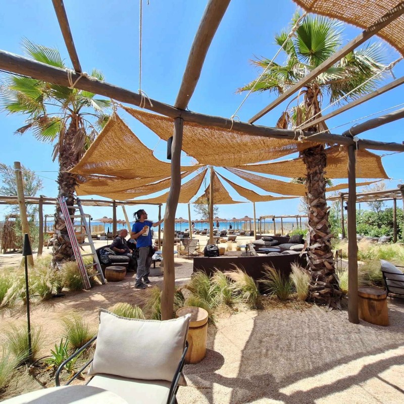 Τρίγωνα Πανιά Σκίασης Κοκοφοίνικα ΤΡΙΓΩΝΟ ΠΑΝΙ ΣΚΙΑΣΗΣ ΚΟΚΟΦΟΙΝΙΚΑ ECONOMY 4m x 4m x 4m