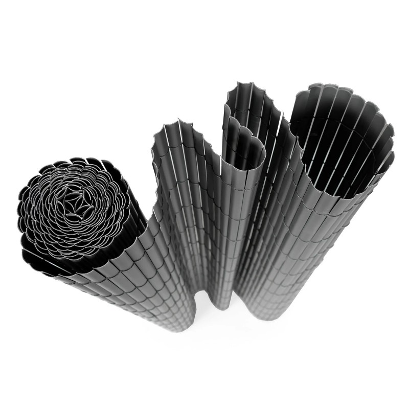 Καλαμωτή PVC 14mm Μισό Καλάμι 100x300εκ. - Γκρι