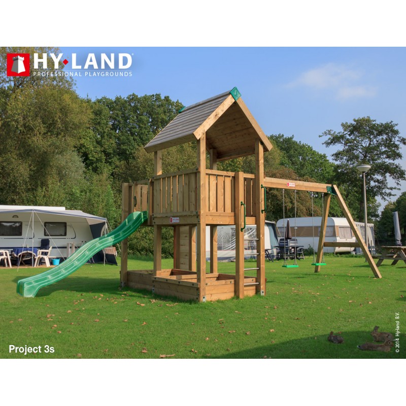 Ξύλινη παιδική χαρά | Project 3S Project 3S με Κούνια Προέκταση 2 θέσεων - Παιδική Χαρά Επαγγελματικής Χρήσης