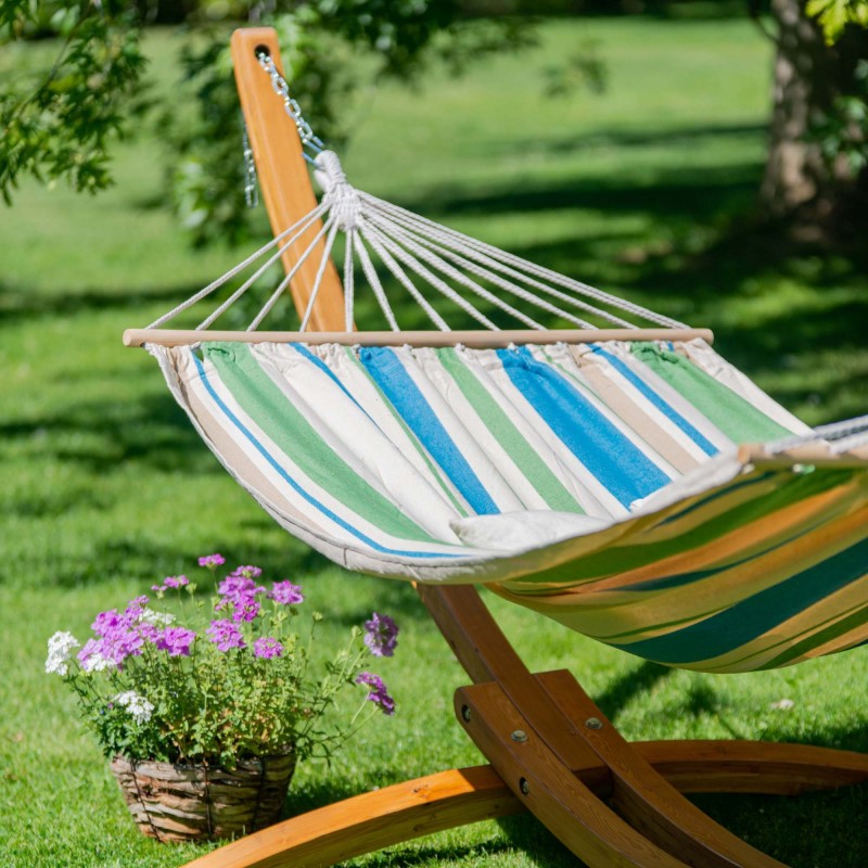 Αιώρα με ξύλινη ράβδο Chillounge Green Bay | single