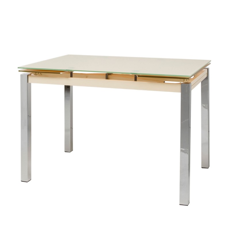 Τραπέζι Glamour Κρεμ 110(170) x 74 x 75, 100-030