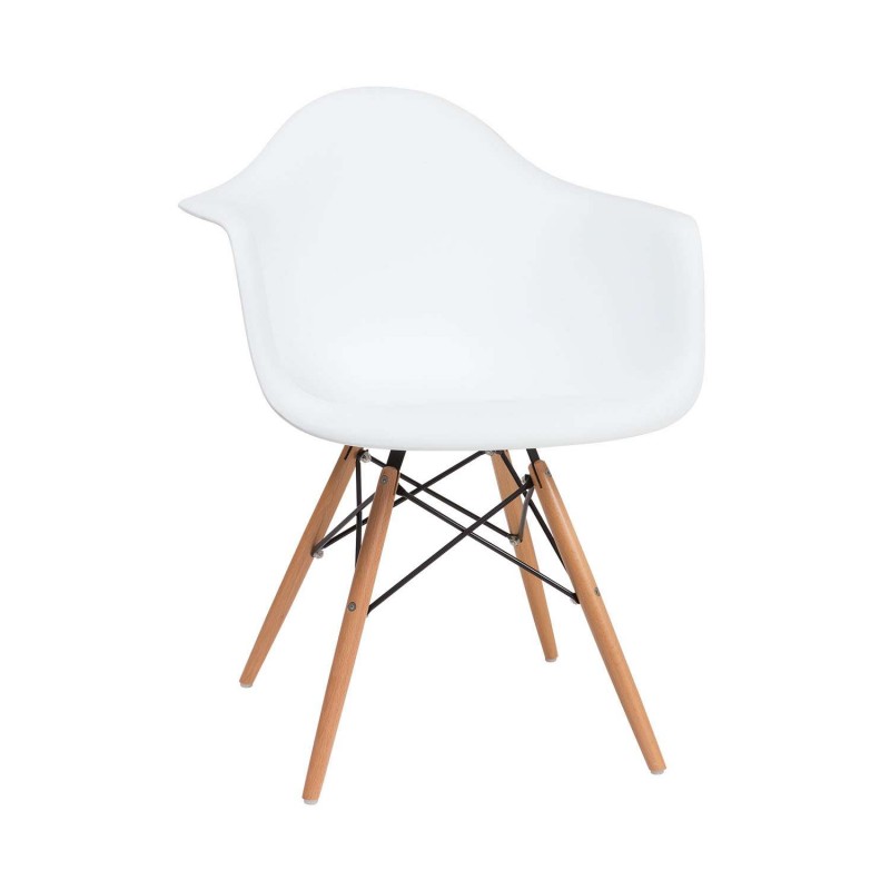 Πολυθρόνα Quadra-Wood Λευκό 63 x 61 x 80, 300-142