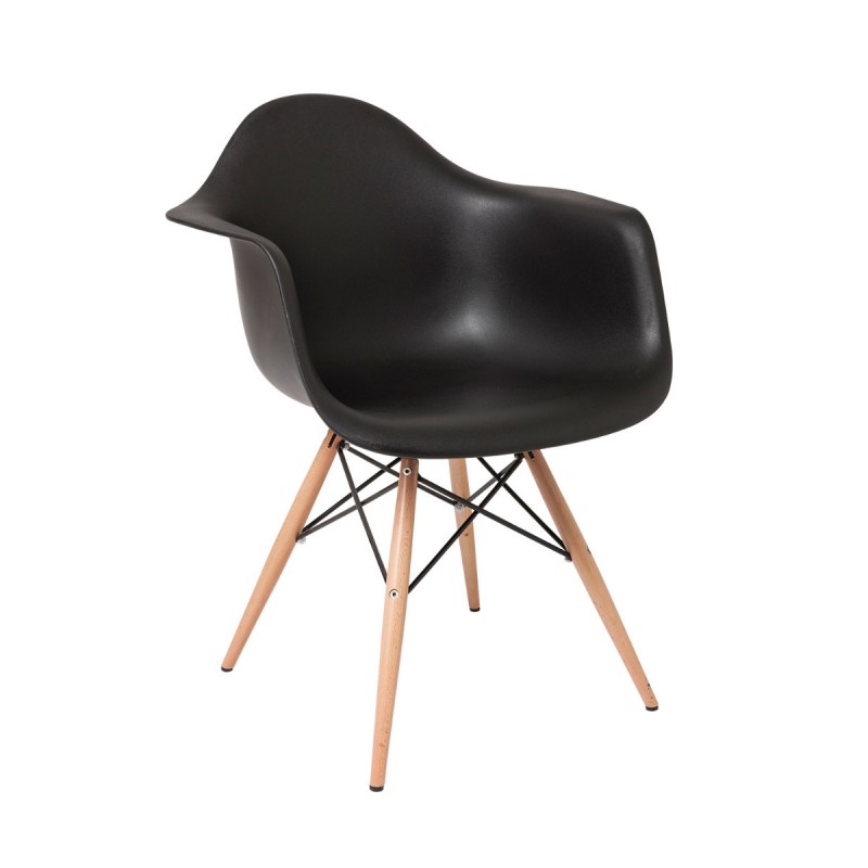 Πολυθρόνα Quadra-Wood Μαύρο 63 x 61 x 80, 300-143