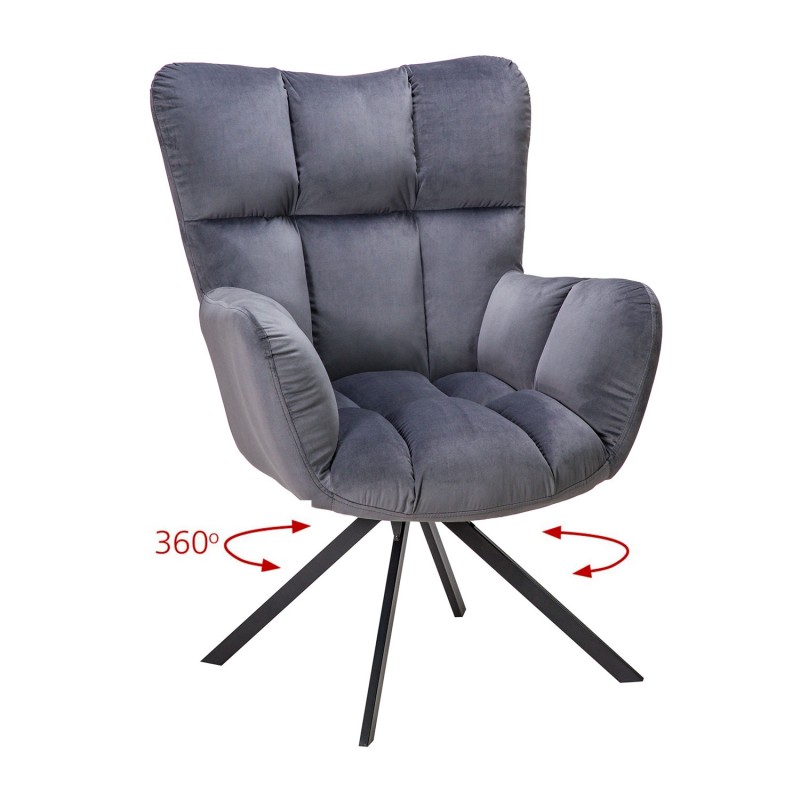 Πολυθρόνα Hilda Γκρι 62 x 72 x 88, 300-259