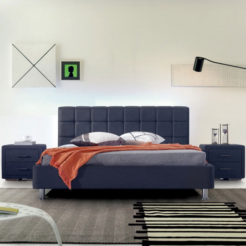 Κρεβάτι Evelina Γκρι 175 x 221 x 105, 600-012