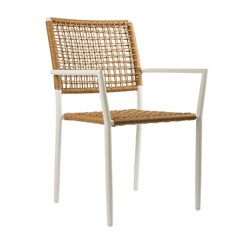 Πολυθρόνα Sati Φυσικό με λευκό σκελετό 57 x 60 x 88, 900-257