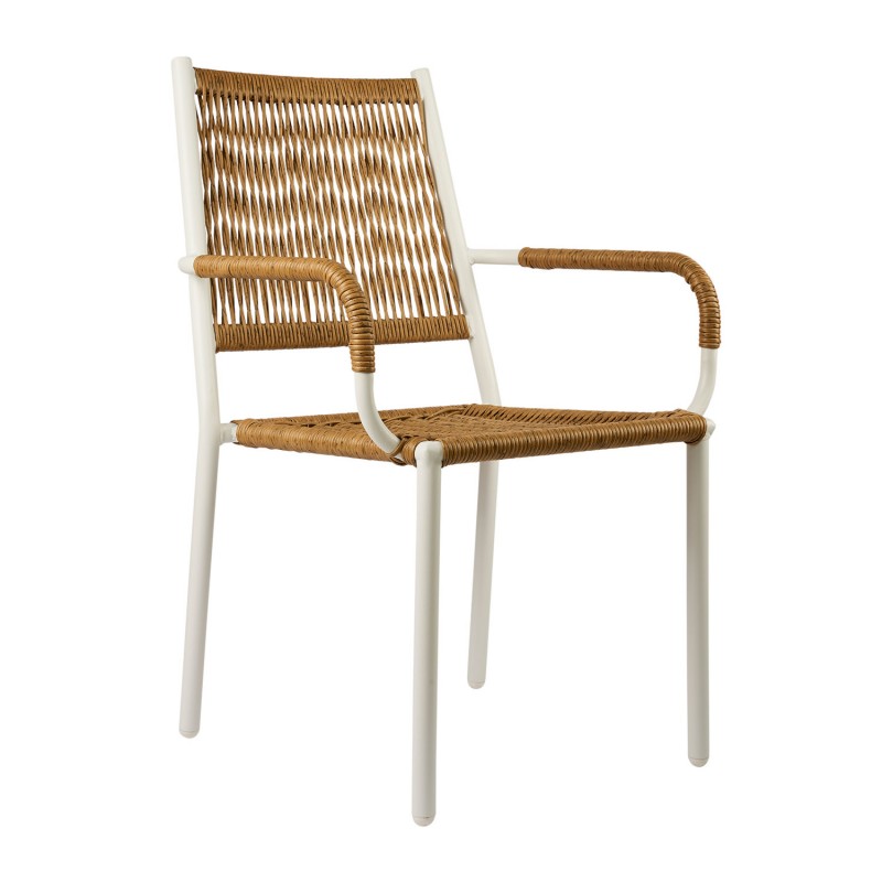 Πολυθρόνα Zucca Φυσικό με λευκό σκελετό 58 x 63 x 90, 900-260