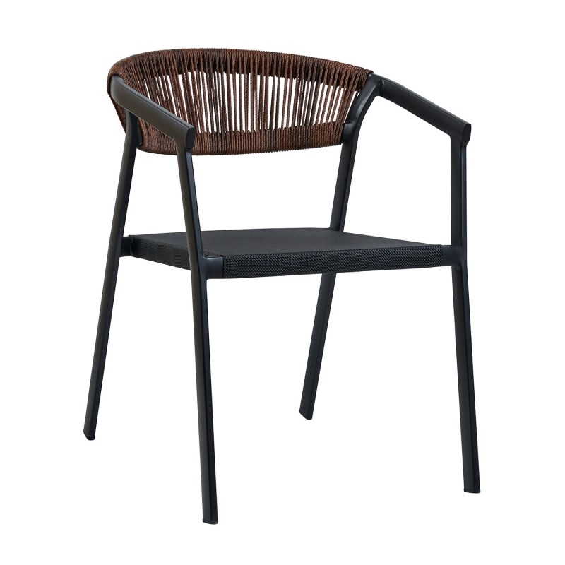 Πολυθρόνα CACTUS-TX καφέ με μαύρο σκελετό 57 x 64.5 x 76, 900-316