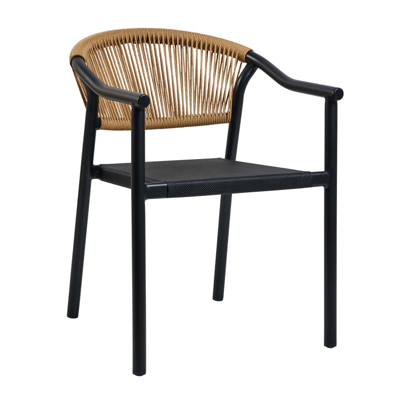 Πολυθρόνα ALOHA-TX φυσικό με μαύρο σκελετό 55.5 x 60.5 x 77.5, 900-318