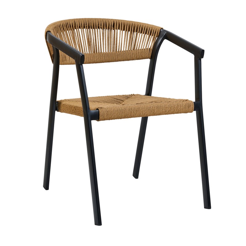 Πολυθρόνα CACTUS φυσικό με μαύρο σκελετό 57 x 64.5 x 76, 900-319