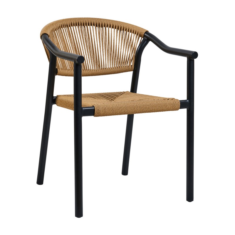 Πολυθρόνα ALOHA φυσικό με μαύρο σκελετό 55.5 x 60.5 x 77.5, 900-322