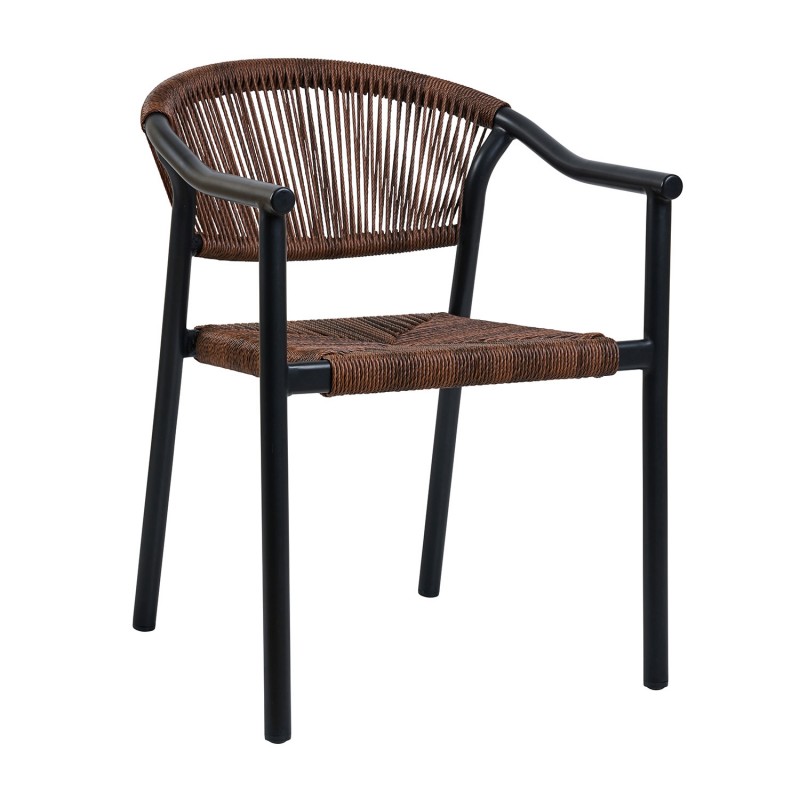 Πολυθρόνα ALOHA καφέ με μαύρο σκελετό 55.5 x 60.5 x 77.5, 900-323