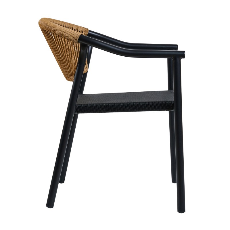 Πολυθρόνα ALOHA-TX φυσικό με μαύρο σκελετό 55.5 x 60.5 x 77.5, 900-318