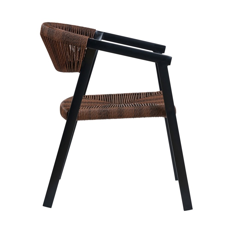 Πολυθρόνα CACTUS καφέ με μαύρο σκελετό 57 x 64.5 x 76, 900-320