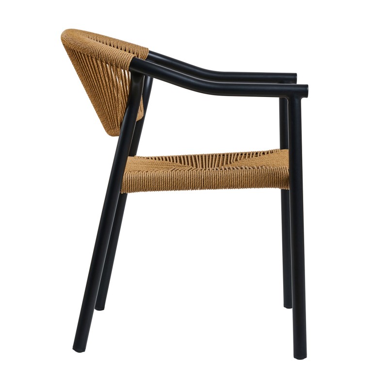 Πολυθρόνα ALOHA φυσικό με μαύρο σκελετό 55.5 x 60.5 x 77.5, 900-322