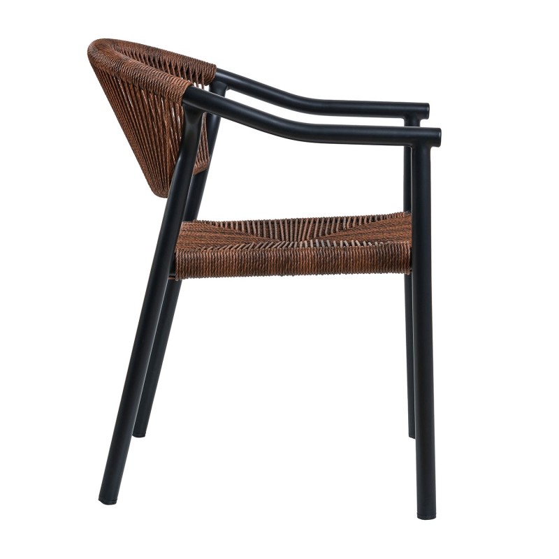 Πολυθρόνα ALOHA καφέ με μαύρο σκελετό 55.5 x 60.5 x 77.5, 900-323