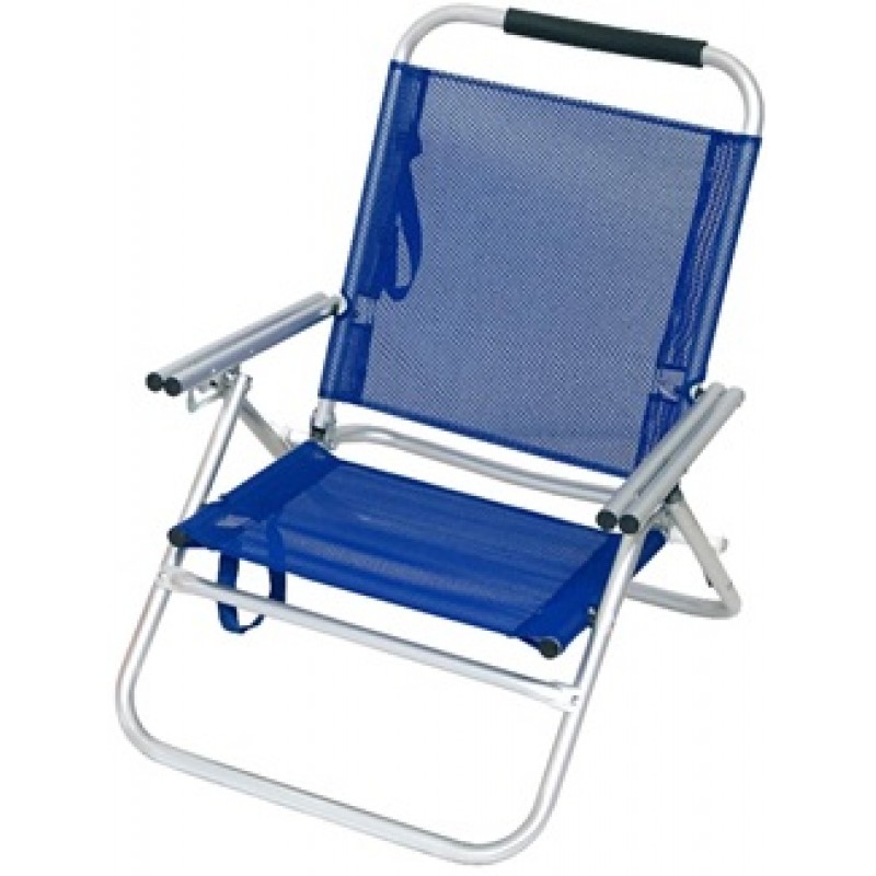 ΚΑΡΕΚΛΑ ΠΑΡΑΛΙΑΣ ΜΠΛΕ ΑΛΟΥΜΙΝΙΟΥ ΜΕ ΜΠΡΑΤΣΑ, 3 ΘΕΣΕΩΝ