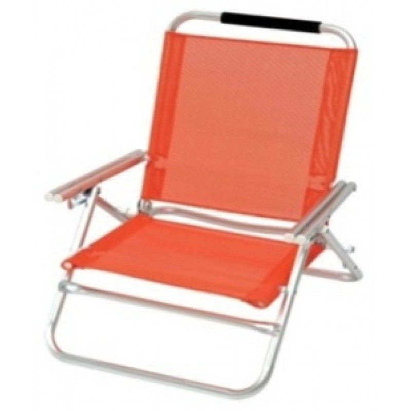 ΚΑΡΕΚΛΑ ΠΑΡΑΛΙΑΣ ΠΟΡΤΟΚΑΛΙ ΑΛΟΥΜΙΝΙΟΥ ΜΕ ΜΠΡΑΤΣΑ, 3 ΘΕΣΕΩΝ