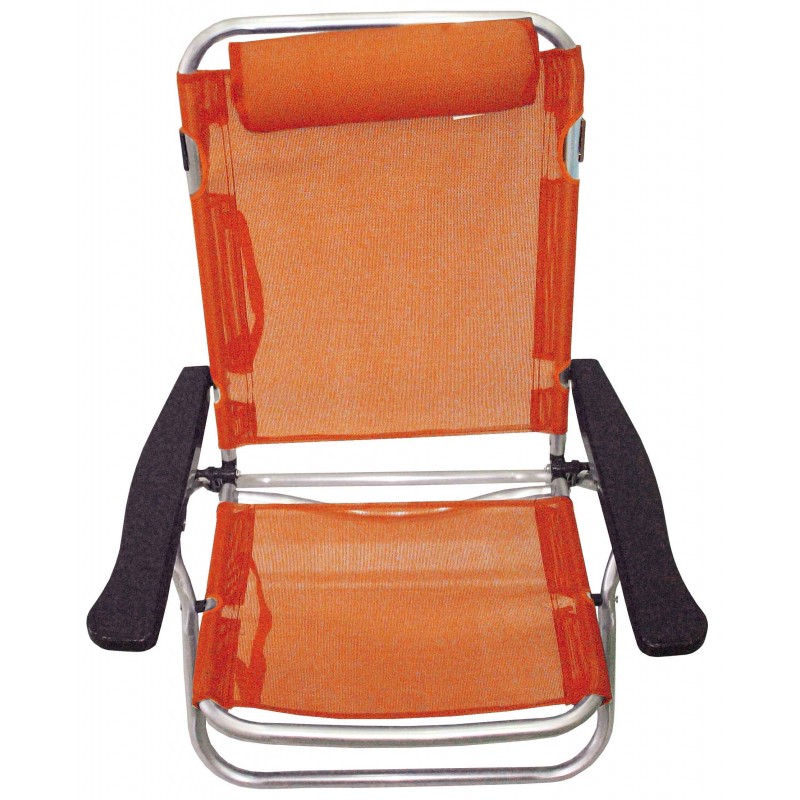 ΚΑΡΕΚΛΑ ΠΑΡΑΛΙΑΣ ΑΛΟΥΜΙΝΙΟΥ ΠΟΡΤΟΚΑΛΙ ΜΕ ΜΠΡΑΤΣΑ & ΤΕΧΤ 5 ΘΕΣΕΩΝ