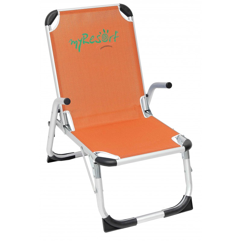 myResort ΚΑΡΕΚΛΑ ΠΑΡΑΛΙΑΣ ΑΛΟΥΜΙΝΙΟΥ ΠΟΡΤΟΚΑΛΙ ΜΕ ΜΠΡΑΤΣΑ  ΕΝΙΣΧΥΜΕΝΗ KING SIZE- ΨΗΛΗ ΠΛΑΤΗ & ΠΟΔΙΑ -ΤΕΧΤ 2x1