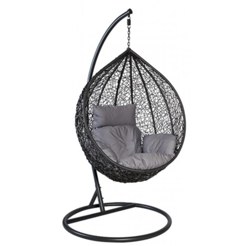 ΚΡΕΜΑΣΤΗ ΠΟΛΥΘΡΟΝΑ ΜΑΥΡΗ ΜΕ ΡΕ RATTAN ΔΥΟ ΤΟΝΩΝ