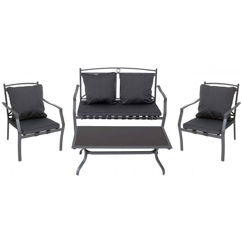 ΣΑΛΟΝΙ  4 ΤΕΜΑΧΙΩΝ ΑΝΘΡΑΚΙ ΑΛΟΥΜΙΝΙΟΥ ΜΕ ΜΑΞΙΛΑΡΙΑ