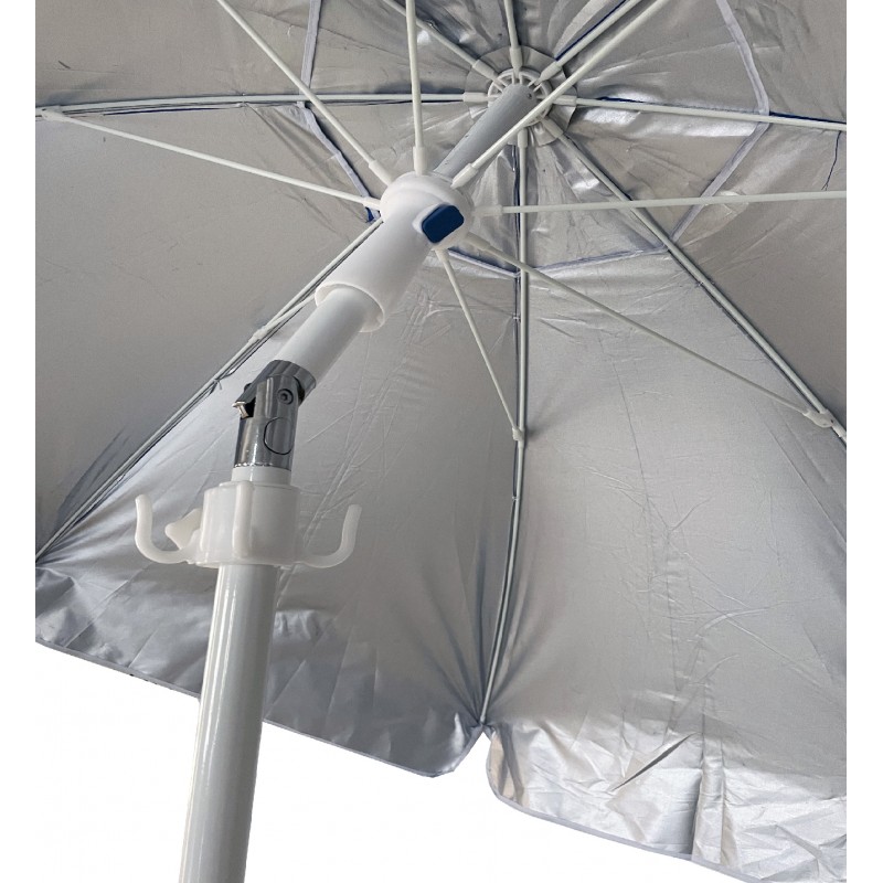 ΟΜΠΡΕΛΑ ΒΕΡΑΝΤΑΣ-ΚΗΠΟΥ-ΘΑΛΑΣΣΗΣ ΜΠΛΕ  ΜΕ ΕΣΩΤΕΡΙΚΗ ΑΣΗΜΙ ΕΠΙΣΤΡΩΣΗ 2m ΜΕΤΑΛΛΙΚΗ