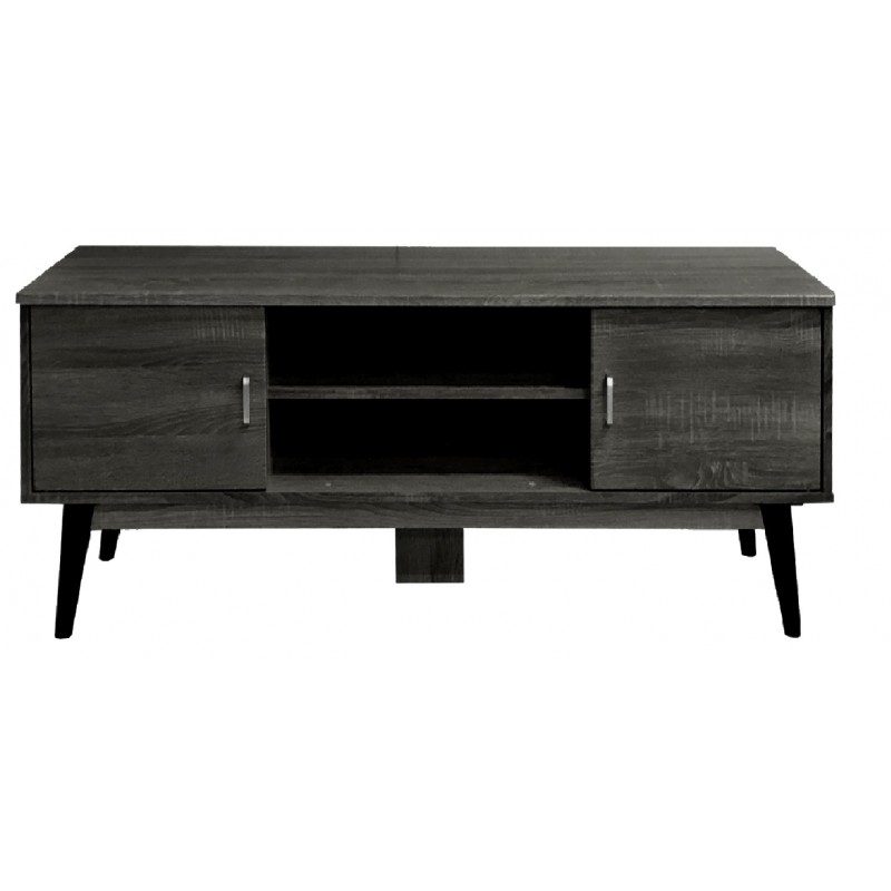 ΕΠΙΠΛΟ TV ΜΕ ΔΥΟ ΠΟΡΤΕΣ ΚΑΙ ΤΕΣΣΕΡΙΣ ΘΕΣΕΙΣ 140x38x44 εκ ΓΚΡΙ ΟΞΙΑ