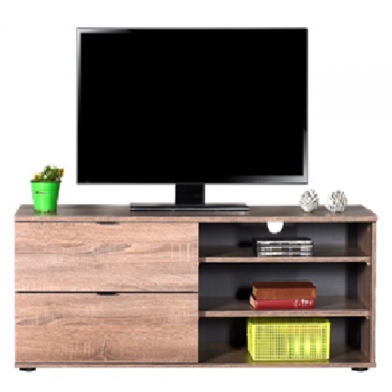 ΕΠΙΠΛΟ TV  ΜΕ ΔΥΟ ΣΥΡΤΑΡΙΑ ΚΑΙ ΤΡΙΑ ΡΑΦΙΑ 120x35x48 εκ LATTE