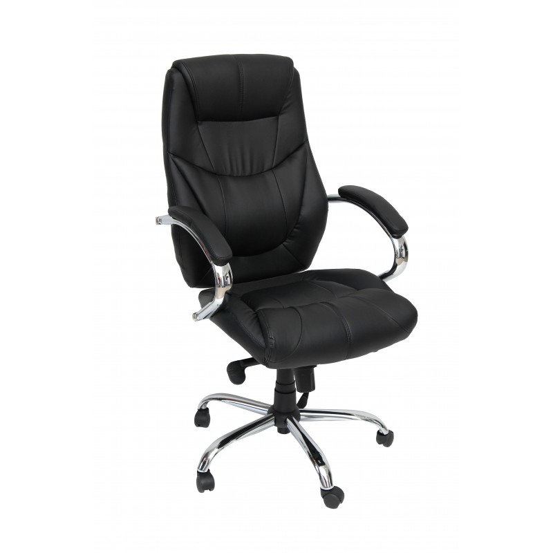 ΠΟΛΥΘΡΟΝΑ ΓΡΑΦΕΙΟΥ ΜΑΥΡΟ ΔΙΕΥΘΥΝΤΟΥ ΕΠΙΦΑΝΕΙΑ: PVC ΜΠΡΑΤΣΑ:ΜΕΤΑΛΛΙΚΑ ΧΡΩΜΙΟΥ ΜΕ ΕΠΕΝΔΥΣΗ PU ΒΑΣΗ:ΜΕΤΑΛΛΙΚΗ ΧΡΩΜΙΟΥ 350mm